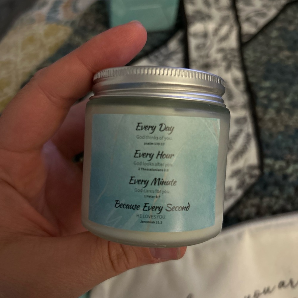 Inspirational Blue Scented Candle